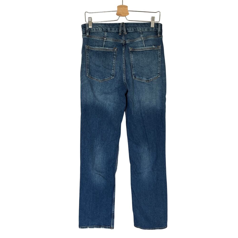 Good American Good Icon Jeans Dark Blue High Rise Sz 10/30 Straight Leg Stretch - Picture 3 of 11